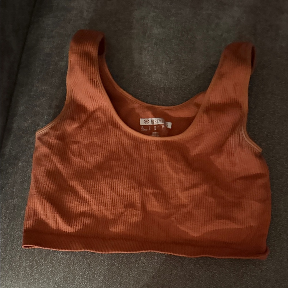 Forever 21 Terracotta Ribbed Crop Top